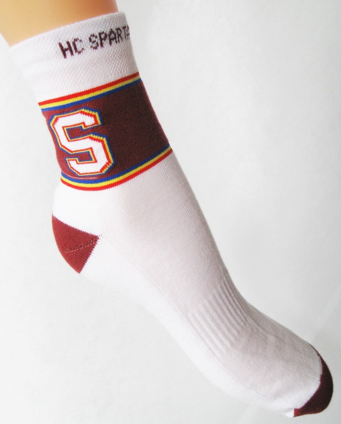 Zakázková výroba ponožek - ponožky HC Sparta Praha v klubových barvách